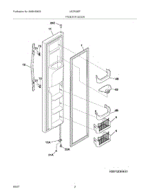 03 - Freezer Door parts for Frigidaire Refrigerator LECR23EFE1 from AppliancePartsPros.com