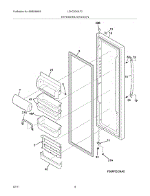 05 - Refrigerator Door parts for Frigidaire Refrigerator LGHC2342LF2 from AppliancePartsPros.com
