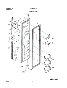 03 - Freezer Door parts for Frigidaire Refrigerator GS23HSZCC2 from AppliancePartsPros.com