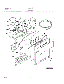 15 - Dispenser parts for Frigidaire Refrigerator GS23HSZCW0 from AppliancePartsPros.com