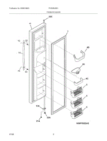 03 - Freezer Door parts for Frigidaire Refrigerator PHS39EJSS1 from AppliancePartsPros.com
