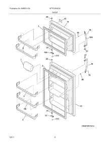 03 - Door parts for Frigidaire Refrigerator NFTR18X4LS4 from AppliancePartsPros.com
