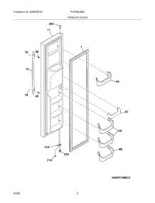 03 - Freezer Door parts for Frigidaire Refrigerator PHS38EJSB2 from AppliancePartsPros.com