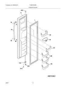 03 - Freezer Door parts for Frigidaire Refrigerator PHSB37EHSB0 from AppliancePartsPros.com