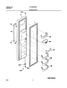 03 - Freezer Door parts for Frigidaire Refrigerator PLHS268ZCB0 from AppliancePartsPros.com