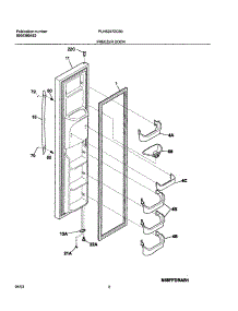 03 - Freezer Door parts for Frigidaire Refrigerator PLHS267ZCB0 from AppliancePartsPros.com