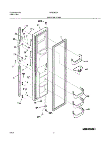 03 - Freezer Door parts for Frigidaire Refrigerator NGS26ZZAW4 from AppliancePartsPros.com