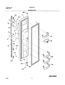 03 - Freezer Door parts for Frigidaire Refrigerator NGS23ZZAB4 from AppliancePartsPros.com