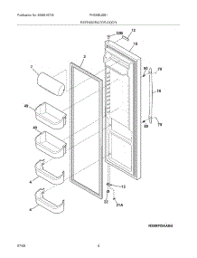 05 - Refrigerator Door parts for Frigidaire Refrigerator PHS38EJSB1 from AppliancePartsPros.com