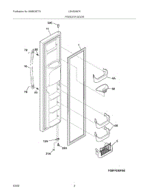 03 - Freezer Door parts for Frigidaire Refrigerator LGHS2667KE0 from AppliancePartsPros.com