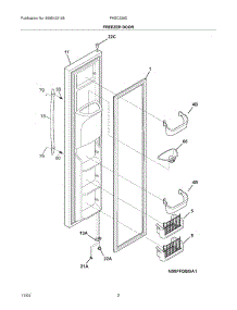 03 - Freezer Door parts for Frigidaire Refrigerator PHSC239DSB2 from AppliancePartsPros.com
