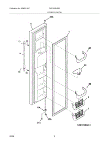 03 - Freezer Door parts for Frigidaire Refrigerator PHSC39EJSS2 from AppliancePartsPros.com