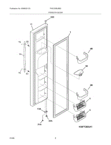 03 - Freezer Door parts for Frigidaire Refrigerator PHSC39EJSS3 from AppliancePartsPros.com