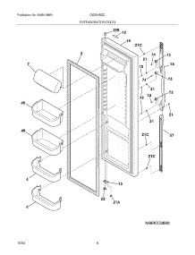 05 - Refrigerator Door parts for Frigidaire Refrigerator GS23HSZCW6 from AppliancePartsPros.com