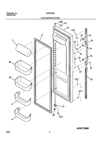 05 - Refrigerator Door parts for Frigidaire Refrigerator GS26HSZBW2 from AppliancePartsPros.com