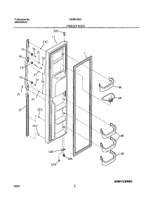 03 - Freezer Door parts for Frigidaire Refrigerator GS26HSZCW1 from AppliancePartsPros.com