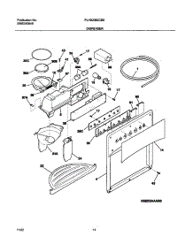 15 - Dispenser parts for Frigidaire Refrigerator PLHS238ZCB0 from AppliancePartsPros.com