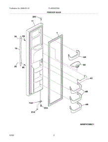 03 - Freezer Door parts for Frigidaire Refrigerator PLHS239ZDBA from AppliancePartsPros.com