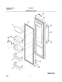 05 - Refrigerator Door parts for Frigidaire Refrigerator PLHS267ZCB2 from AppliancePartsPros.com