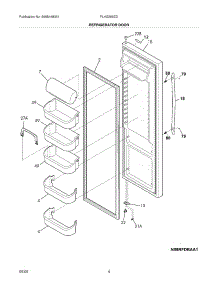 05 - Refrigerator Door parts for Frigidaire Refrigerator PLHS269ZDBA from AppliancePartsPros.com