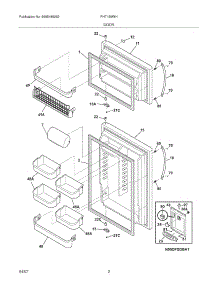 03 - Door parts for Frigidaire Refrigerator PHT189WHSM1 from AppliancePartsPros.com