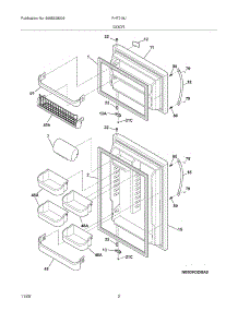 03 - Door parts for Frigidaire Refrigerator PHT219JKM2 from AppliancePartsPros.com