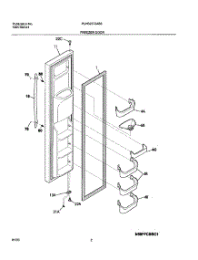 03 - Freezer Door parts for Frigidaire Refrigerator PLHS237ZAB6 from AppliancePartsPros.com