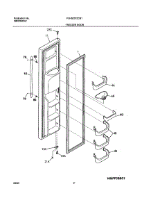 03 - Freezer Door parts for Frigidaire Refrigerator PLHS237ZCB1 from AppliancePartsPros.com