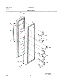 03 - Freezer Door parts for Frigidaire Refrigerator PLHS239ZCB1 from AppliancePartsPros.com