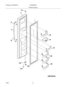 03 - Freezer Door parts for Frigidaire Refrigerator PLHS269ZDBE from AppliancePartsPros.com
