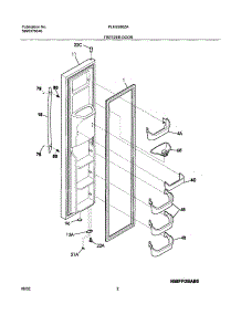 03 - Freezer Door parts for Frigidaire Refrigerator PLHS280ZAB5 from AppliancePartsPros.com