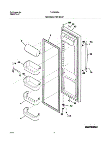 05 - Refrigerator Door parts for Frigidaire Refrigerator PLHS280ZAB5 from AppliancePartsPros.com