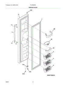 03 - Freezer Door parts for Frigidaire Refrigerator PLHS39EESS9 from AppliancePartsPros.com