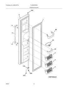 03 - Freezer Door parts for Frigidaire Refrigerator PLHS39EESSN from AppliancePartsPros.com