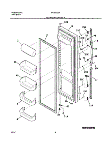 05 - Refrigerator Door parts for Frigidaire Refrigerator NGS23ZZAW2 from AppliancePartsPros.com