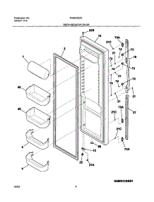 05 - Refrigerator Door parts for Frigidaire Refrigerator NGS23ZZAW4 from AppliancePartsPros.com