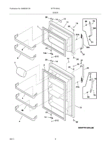 03 - Door parts for Frigidaire Refrigerator NFTR18X4LS6 from AppliancePartsPros.com