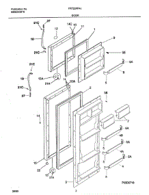 Door parts for Frigidaire Refrigerator OEMF2-FRT22KR4JW0 from AppliancePartsPros.com