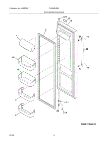05 - Refrigerator Door parts for Frigidaire Refrigerator PHS68EJSB0 from AppliancePartsPros.com