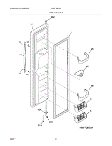 03 - Freezer Door parts for Frigidaire Refrigerator PHSC39EHSS1 from AppliancePartsPros.com