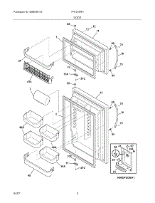 03 - Door parts for Frigidaire Refrigerator PHT219WHKM1 from AppliancePartsPros.com