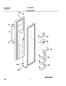 03 - Freezer Door parts for Frigidaire Refrigerator PLHS268ZCB1 from AppliancePartsPros.com