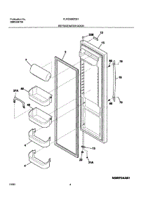 05 - Refrigerator Door parts for Frigidaire Refrigerator PLHS268ZCB1 from AppliancePartsPros.com