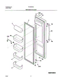 05 - Refrigerator Door parts for Frigidaire Refrigerator PLHS267ZAB3 from AppliancePartsPros.com