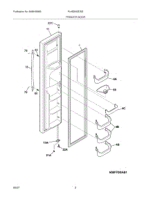 03 - Freezer Door parts for Frigidaire Refrigerator PLHS269ZDBG from AppliancePartsPros.com