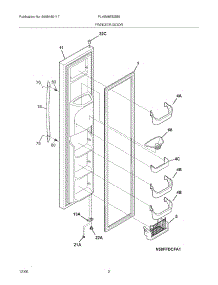 03 - Freezer Door parts for Frigidaire Refrigerator PLHS68EESB8 from AppliancePartsPros.com
