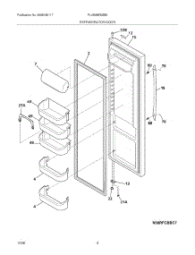 05 - Refrigerator Door parts for Frigidaire Refrigerator PLHS68EESB8 from AppliancePartsPros.com