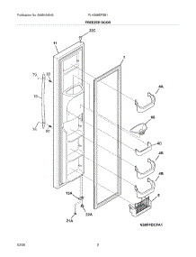 03 - Freezer Door parts for Frigidaire Refrigerator PLHS68EFSB1 from AppliancePartsPros.com