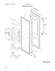 05 - Refrigerator Door parts for Frigidaire Refrigerator PLHS68EFSB1 from AppliancePartsPros.com