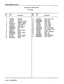 Room Air Conditioner Page 2 parts for Frigidaire Air Conditioner 5078C from AppliancePartsPros.com